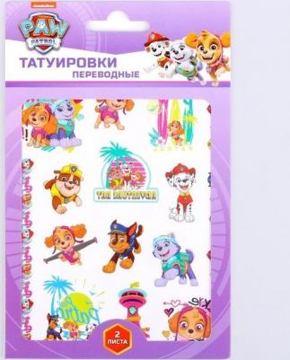 Наклейки - татуировки переводные Щенячий патруль, 2 листа, диз. Girls