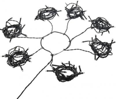 Елочная гирлянда с кольцом, 7 нитей по 1,8 метра, цвет диодов белый, не соединяется, цена за 1 шт – фото 1