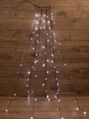 Елочная гирлянда с кольцом, 7 нитей по 1,8 метра, цвет диодов белый, не соединяется, цена за 1 шт – фото 4