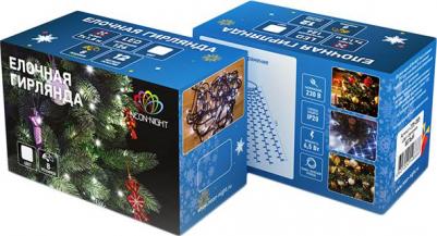 Елочная гирлянда с кольцом, 7 нитей по 1,8 метра, цвет диодов белый, не соединяется, цена за 1 шт – фото 5