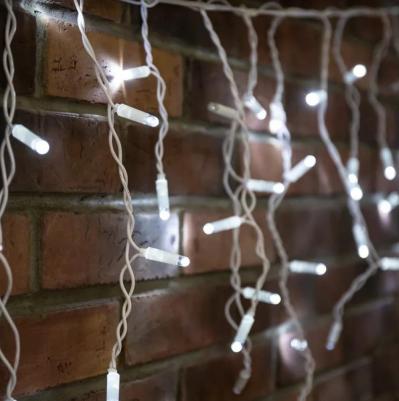 Гирлянда Айсикл 4,8х0,6 м, с эффектом мерцания, белый ПВХ, 176LED, цвет: Белый, 230В, цена за 1 шт – фото 1
