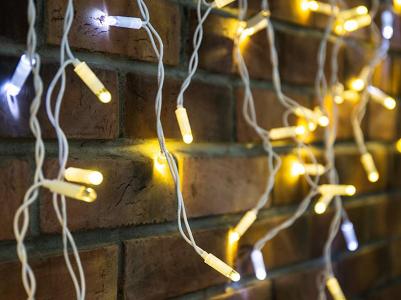 Гирлянда Айсикл 4,8х0,6 м, с эффектом мерцания, белый ПВХ, 176LED, цвет: Тёплый белый, 230В, цена за 1 шт – фото 13