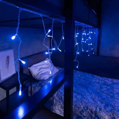 Гирлянда Айсикл светодиодный, 1,8 х 0,5 м, прозрачный провод, 230 В, диоды синие, цена за 1 шт – фото 7