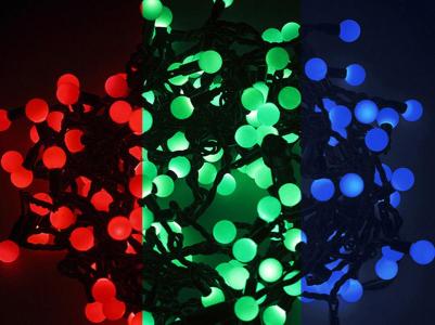 Гирлянда Мультишарики ?23 мм, 10 м, черный ПВХ, 80 диодов, цвет RGB, цена за 1 шт – фото 11