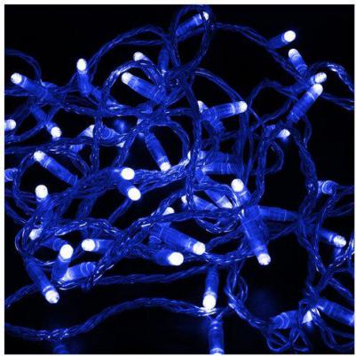 Гирлянда Нить 10м, с эффектом мерцания, прозрачный ПВХ, 230В, цвет Синий, цена за 1 шт – фото 1
