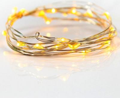 Гирлянда Роса, 2 м, 20 диодов, цвет желтый, тонкий батарейный блок, цена за 1 шт – фото 3