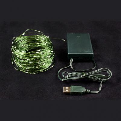 Гирлянда Роса с контроллером 30м, 300LED, IP20, 230В, зеленый провод, теплое белое свечение, цена за 1 шт – фото 8
