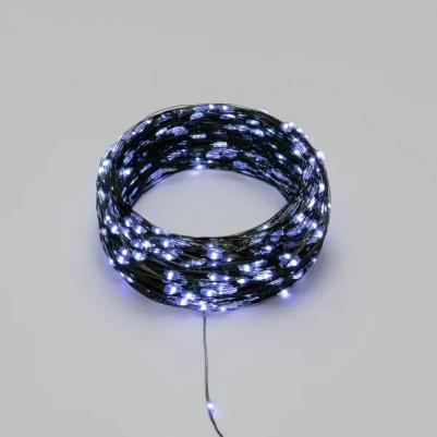 Гирлянда Роса с контроллером 50м, 500LED, IP20, 230В, зеленый провод, белое свечение, цена за 1 шт