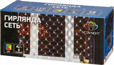 Гирлянда Сеть 1,8х1,5м, прозрачный ПВХ, 180 LED Мультиколор, цена за 1 шт – фото 15