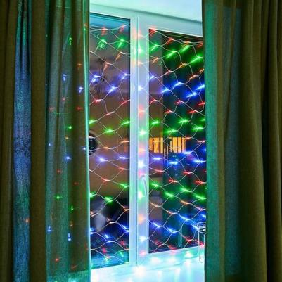 Гирлянда Сеть 1,8х1,5м, прозрачный ПВХ, 180 LED Мультиколор, цена за 1 шт – фото 16