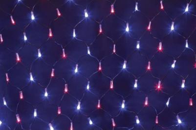Гирлянда Сеть 2х0,7м, черный ПВХ, 176 LED Красные/Синие, цена за 1 шт – фото 2