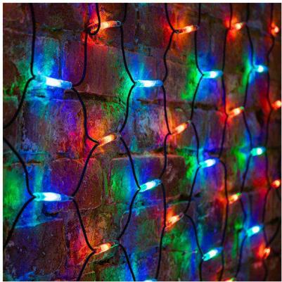 Гирлянда "Сеть" 2x3м, черный КАУЧУК, 432 LED Мультиколор – фото 1