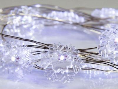 Гирлянда Снежинки, 2м, 20 диодов, цвет белый, цена за 1 шт – фото 6