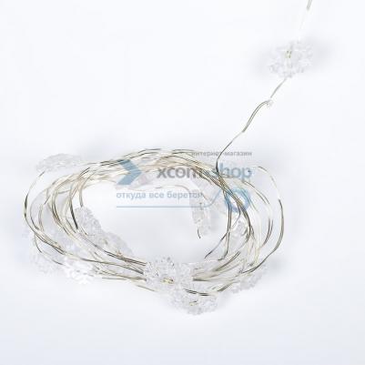 Гирлянда Снежинки, 2м, 20 диодов, цвет белый, цена за 1 шт – фото 16