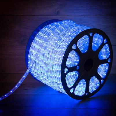 Гирлянда уличная новогодняя Дюралайт светодиодный, синий, 24 LED/м, диаметр 10мм, 100 м, новогодние товары подарки/ электрогирлянда