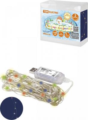 Гирлянда светодиодная Роса 100-Д 10 м, 100LED, многоцветн., ПДУ, USB, IP20, цена за 1 шт – фото 2