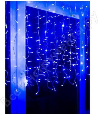 Бахрома светодиодная ULD-B3010-200/DTA с контроллером, 200 светодиодов, 3 м, синий, IP20, провод прозрачный, цена за 1 шт