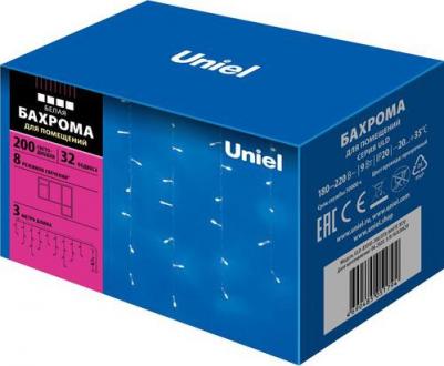 Бахрома светодиодная ULD-B3010-200/DTA WHITE IP20 с контроллером, 200 светодиодов, 3 м, белый, IP20, провод прозрачный, цена за 1 шт