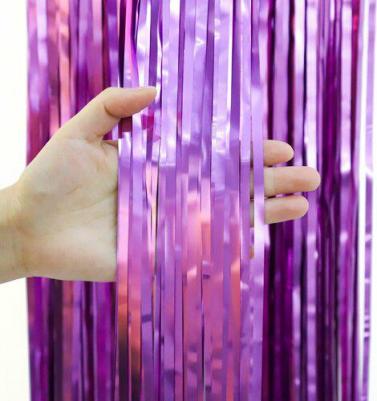 Занавес Дождик Сиреневый, Матовый металл, 100*200 см