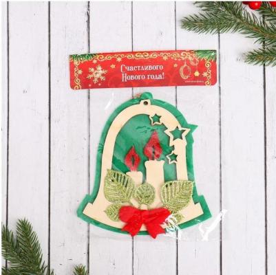 Украшение ёлочное "Колокольчик со свечами" 15х16,5 см – фото 1