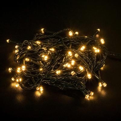 Электрогирлянда-нить комнатная "Стандарт" 5 м, 50 LED, теплый белый, 220V, контроллер – фото 1