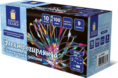 Электрогирлянда-нить уличная "Роса" 10 м, 100 LED, мультицветная, батарейки, контроллер – фото 5