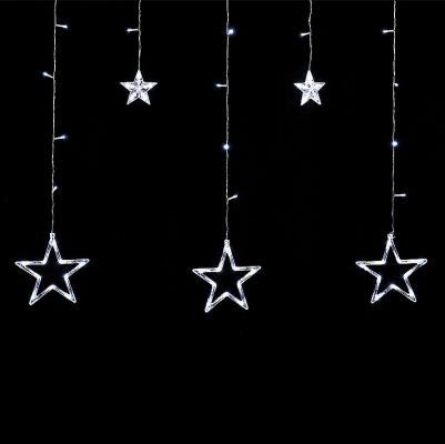 Электрогирлянда-занавес комнатная "Звезды" 3 х 0,5 м, 108 LED, холодный белый, 220V – фото 4