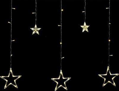 Электрогирлянда-занавес комнатная "Звезды" 3 х 0,5 м, 108 LED, теплый белый, 220V – фото 1