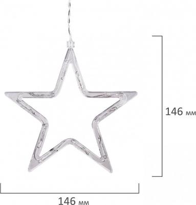 Электрогирлянда-занавес комнатная "Звезды" 3 х 0,5 м, 108 LED, теплый белый, 220V – фото 7