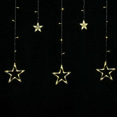 Электрогирлянда-занавес комнатная "Звезды" 3 х 0,5 м, 108 LED, теплый белый, 220V – фото 9