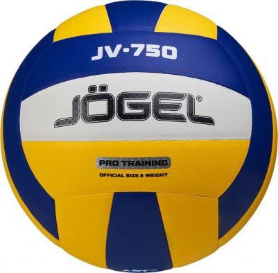 Волейбольный мяч тренировочный JV-750, размер 5, цвет синий/желтый – фото 1