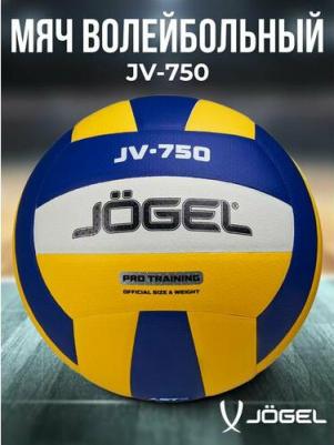 Волейбольный мяч тренировочный JV-750, размер 5, цвет синий/желтый