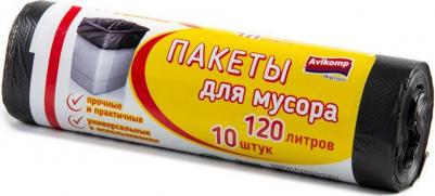Мешки для мусора, 13 мкм, 120 л, рулон 10 шт, черные – фото 4