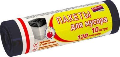 Мешки для мусора, 13 мкм, 120 л, рулон 10 шт, черные – фото 5