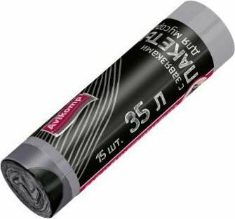 Пакеты для мусора с завязками Уникальные Технологии ПСД Серебряный 15 шт – фото 1