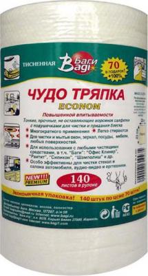Салфетки хозяйственные Чудо-тряпка Econom нетканное полотно 25x22 см белые 140 листов в рулоне – фото 7