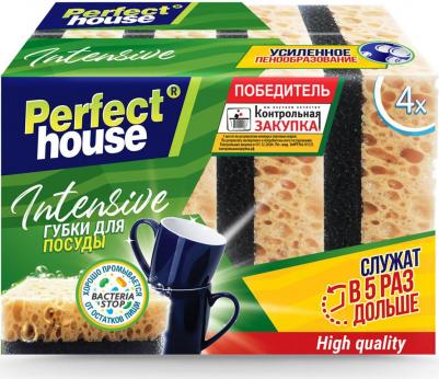 Губки для посуды perfect house intensive 4шт – фото 3