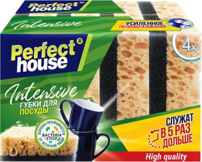 Губки для посуды perfect house intensive 4шт – фото 10