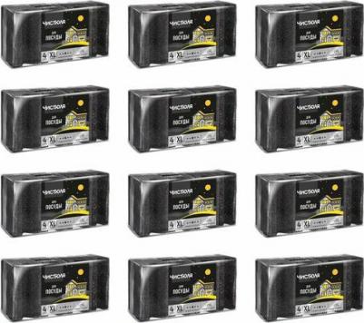 Губки для посуды черные большие XL профильные 4 шт – фото 1