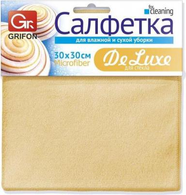 Салфетка хозяйственная для стекла микрофибра 30x30 см зеленая – фото 1