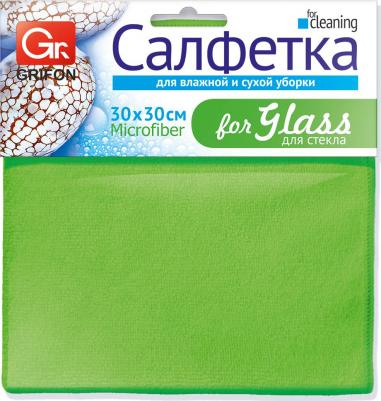 Салфетка хозяйственная для стекла микрофибра 30x30 см зеленая – фото 7