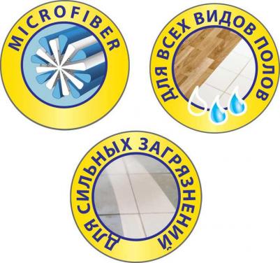 Сменная насадка Profi Home Professional к швабре HM-1760A микрофибра с нейлоновыми встав. HM-1760AR – фото 1