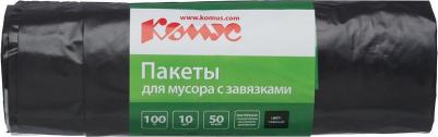 Мешки для мусора на 100 литров с завязками черные – фото 6