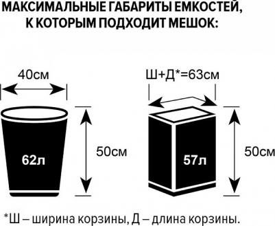 Мешки для мусора на 100 литров с завязками черные – фото 9