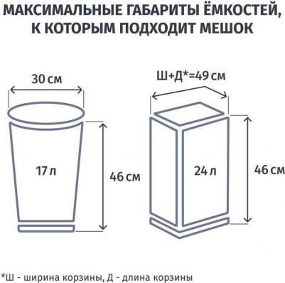 Мешки для мусора на 30 л черные – фото 6