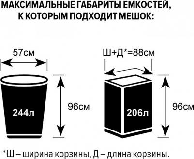 Мешки для мусора на 240 литров черные – фото 3