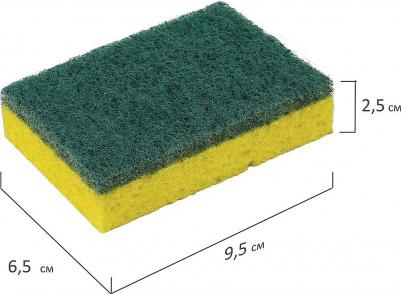 Губки бытовые, КОМПЛЕКТ 2 шт., целлюлозные c абразивом, 605487 – фото 8