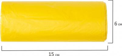 Мешки для раздельного сбора мусора 60 л желтые в рулоне 20 шт., ПНД 10 мкм, 58х68 см, 606701, 3804 – фото 2