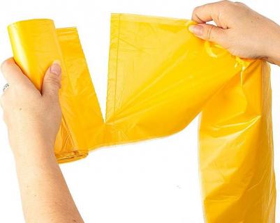 Мешки для раздельного сбора мусора 60 л желтые в рулоне 20 шт., ПНД 10 мкм, 58х68 см, 606701, 3804 – фото 3