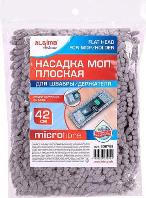 Насадка МОП плоская для швабры/держателя 42см, карманы, ворсистая микрофибра, Home, 606799, OF HY0128A